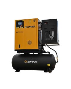 Emax Compressor Emax Complete Rotary VFD Package 7.5hp 3PH 120 Gal Tank w/30CFM Air Dryer