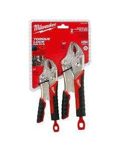 MLW48-22-3402 image(0) - Milwaukee Tool 2 Pc. 7" & 10" TORQUE LOCK CURVED JAW LOCKING PLIERS SET WITH GRIP