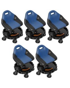 TRX2-701PK5 image(0) - Traxion 2-701 ProGear Mobile Rolling Gear Race Seat with Tray and Five All Terrain Casters - Blue- 5 Pack