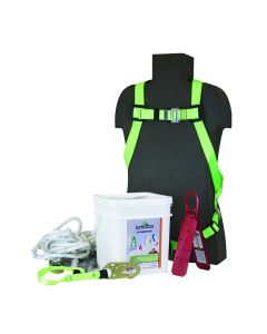 PeakWorks - RK6 Series Reusable Roofer's Kits: Harness, Rope Grab, 25' Vertical Lifeline, Roof Bracket