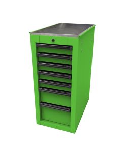 RS PRO 14-1/2 in. 7-Drawer Side Cabinet, Lime Green