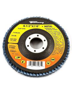 Forney Industries Flap Disc, Type 29, 4-1/2 in x 7/8 in, ZA40