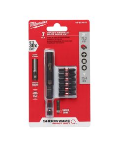 MLW48-32-4515 image(0) - Milwaukee Tool SHOCKWAVE Impact Magnetic Drive Guide Set - 7 PC