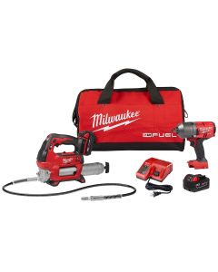 MLW2767-22GR image(1) - Milwaukee Tool M18 FUEL HTIW w/ Grease Gun Kit
