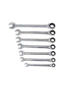 KTI45500 image(0) - K Tool International Ratcheting Wrench Set 7 Piece Metric