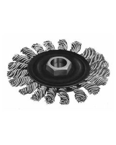 MLW48-52-5020 image(0) - 4" WIRE BRUSH WHEEL, FULL CABLE KNOT, 12,000 RPM, STAINLESS STEEL