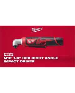 MLW2467-20 image(3) - Milwaukee Tool M12 1/4" Hex Right Angle Impact Driver