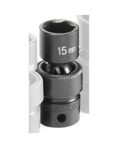 GRE1015UM image(0) - Grey Pneumatic SOC 15MM 3/8D IMP UNIV 6PT