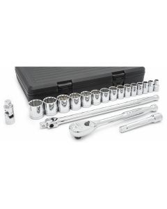 KDT80792 image(1) - GearWrench 19 PC 1/2" DR 12 POINT SOC SET