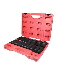 KTI33202 image(1) - K Tool International Socket Set Fractional Impact 1/2 in. Dr 19 Piece Deep