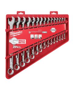 15-PC MAX BITE COMBI WRENCH SET - SAE, OPEN-END GRIP, I-BEAM HANDLE