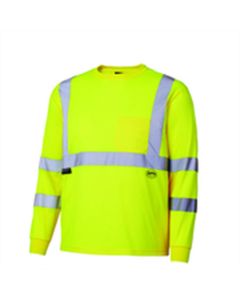 SRWV1054260U-4XL image(0) - Pioneer Pioneer - Birdseye Long-Sleeved Safety Shirt - Hi-Viz Yellow/Green - Size 4XL