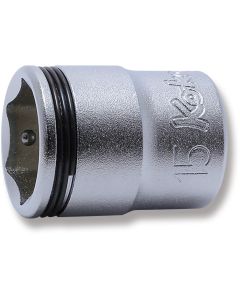 KKN3450M-15 image(0) - Ko-ken USA 3/8 Sq. Dr. Socket  15mm Nut Grip Length 27mm