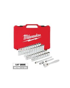 MLW48-22-9004 image(1) - Milwaukee Tool 1/4" Drive 50pc Ratchet & Socket Set - SAE & Metric