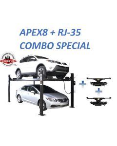 ATEATTD-APEX8-COMBO-FPD image(0) - Atlas Equipment ALI Certified APEX 8 4 Post Lift + RJ35 Sliding Jacks Combo