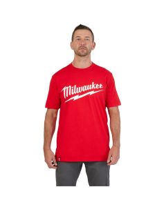 MLW607R-2X image(1) - Milwaukee Tool Heavy Duty Tee - Short Sleeve Logo Red 2X