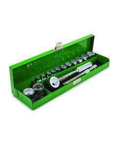 S K Hand Tools 15pc Metal Box 3/8" SAE Set