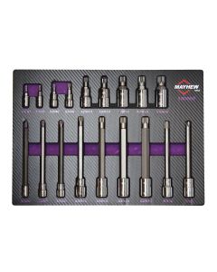 MAY16066F image(0) - Mayhew 18 PC Triple Square Master Socket Bit Set