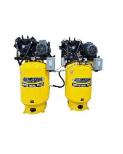 EMXESP10A080V3 image(0) - EMAX Two EMAX  10HP 3ph 80 Gallon Vertical Solo Mounted Alternating Silent Air compressors-w/Pressure Lubricated pumps