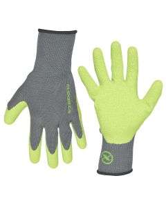 LEGGC240L image(0) - Legacy Manufacturing Flexzilla&reg; Crinkle Latex Dip Gloves, Gray/ZillaGreen&trade;, L