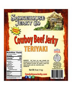 Smokehouse Jerky 4oz Cowboy Cut Teriyaki Beef Jerky