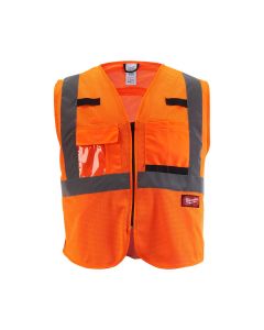 MLW48-73-5116 image(0) - Milwaukee Tool Class 2 High Visibility Orange Mesh Safety Vest - L/XL