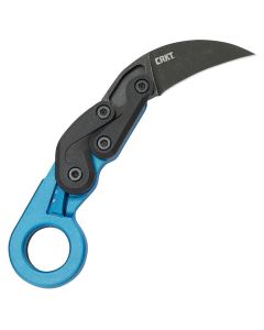CRK4041B image(0) - CRKT (Columbia River Knife) Provoke Blue Metallic: Morphing Karambit, Plain Edge Blade, Kinematic, Grivory, Low Profile Pocket Clip