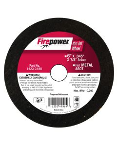 FPW1423-3188 image(1) - Firepower CUT-OFF WHEEL, 6"X .045" X 7/8"