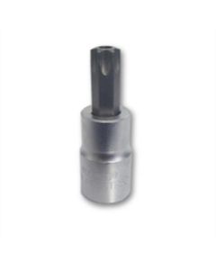 VIMPFS6TR50 image(1) - VIM Tools TR50 Tamper Proof TORX Gun Metal Gray Bit, Satin Chrome 3/8 Inch Square Drive Bit Holder