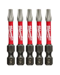 MLW48-32-4685 image(0) - Milwaukee Tool Shockwave 2" Impact Torx T25 Power Bits (5PK)