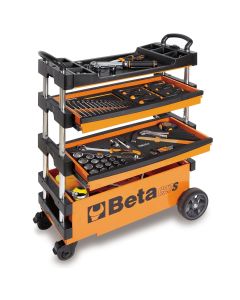 Beta Tools USA Folding Mobile Tool Cart, Orange