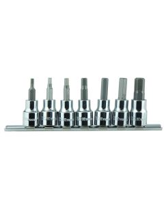 KTI22970 image(2) - K Tool International SOC HEX BIT SET 3/8" DR 7 PC. SAE