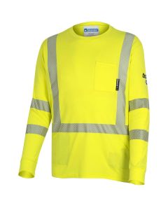 OBRZFI306-3XL image(0) - OBERON T-Shirt - Hi-Vis 100% FR/Arc-Rated 7 oz Cotton Interlock - Long Sleeves - 2" Tape - Hi-Vis Yellow - Size: 3XL