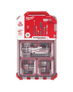 MLW48-32-4082 image(0) - Milwaukee Tool SHOCKWAVE Impact Duty Driver Bit PACKOUT Set - 100PC