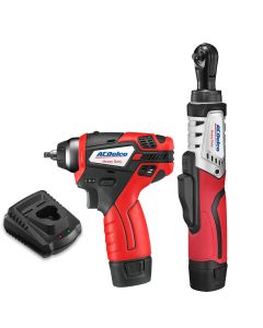 ACDelco ARW12102-K7 G12 Series 12V Cordless Li-ion 1/4" Brushless Rachet Wrench & Impact Wrench Combo Tool Kit with 2 Batteries