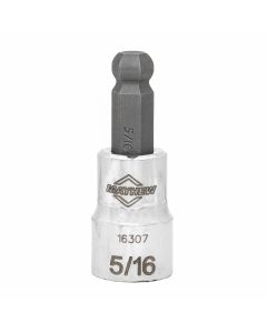 MAY16307 image(0) - Mayhew Mayhew 5/16-Inch SAE Ball Hex Short Insert Socket Bit, 3/8-Inch Drive