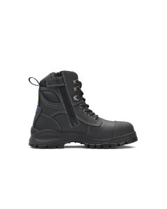 BLU997-060 image(0) - Blundstone Steel Toe Lace Up Side Zip, Water Resistant, Bump Cap, Black, AU size 6, US size 7