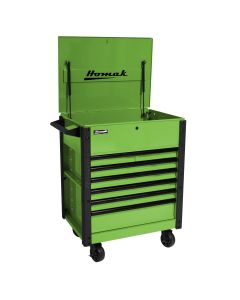HOMLG06035247 image(0) - Homak Manufacturing 35 in. Pro Series 7-Drawer Service Cart, Green