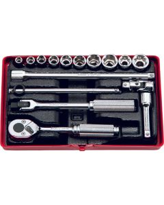 KKN2250M image(0) - Ko-ken USA 2250M 16 Piece Chrome Metric 1/4 Sq. Dr. Socket Set