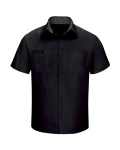 Workwear Outfitters Men's Short Sleeve Perform Plus Shop Shirt w/ Oilblok Tech Black/Charcoal, Small