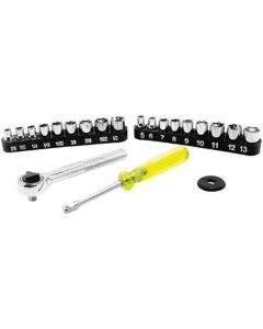 WLM1907 image(0) - Wilmar Corp. / Performance Tool 22 pc 1/4" DR Socket Set