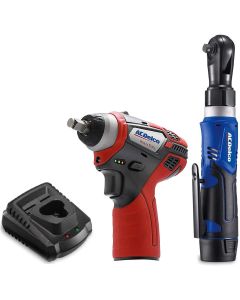 ACDARW1209-K14 image(0) - ACDelco ACDelco G12 Series 12V Li-ion Cordless 3/8"? Ratchet Wrench & Impact Wrench Combo Tool Kit