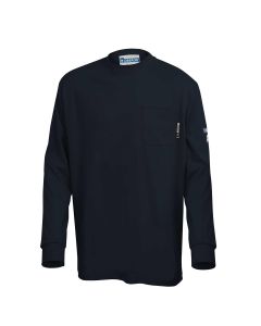 OBRZFI209-S image(0) - OBERON T-Shirt - 100% FR/Arc-Rated 7 oz Cotton Interlock - Long Sleeves - Navy - Size: S
