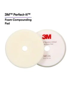 MMM34126 image(0) - 3M&trade; Perfect-It&trade; Random Orbital Foam Compounding Pad 34126, 6" (150 mm), White, 2 Pads/Bag
