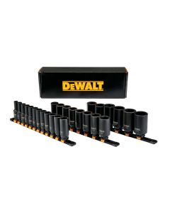 DWTDWMT19242 image(0) - DeWalt  Deep Impact Socket Set, 26-Piece, 1/2" Drive Metric