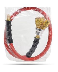 BLBRB3803-3W image(0) - 3/8" x 3' Lead-in Rubber Air Hose w/ 3 way coupler