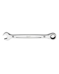 MLW45-96-9319 image(1) - Milwaukee Tool 19MM Metric Ratcheting Combination Wrench, 12-Point, Steel, Chrome