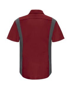 Workwear Outfitters Men's Long Sleeve Perform Plus Shop Shirt w/ Oilblok Tech Red/Charcoal, Small
