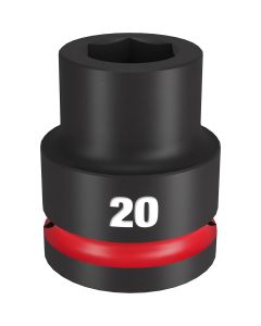 MLW49-66-6358 image(0) - Milwaukee Tool SHOCKWAVE Impact Duty 3/4"Drive 20MM Standard 6 Point Socket