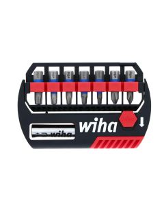 WIH70098 image(0) - Wiha Tools Wiha TerminatorBlue Impact 8-Piece Bit Case. 1" alloy steel bits and magnetic bit holder.